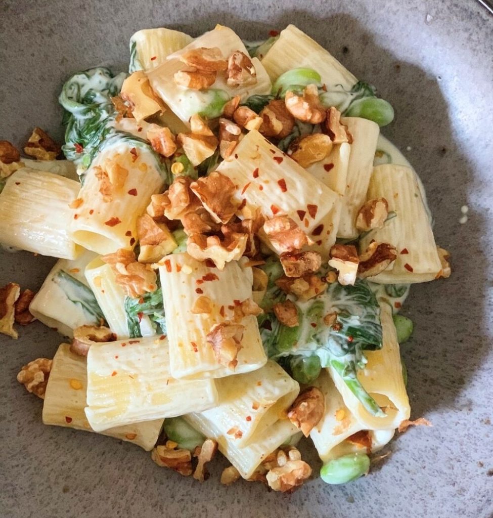 pasta med citron och sojabönor