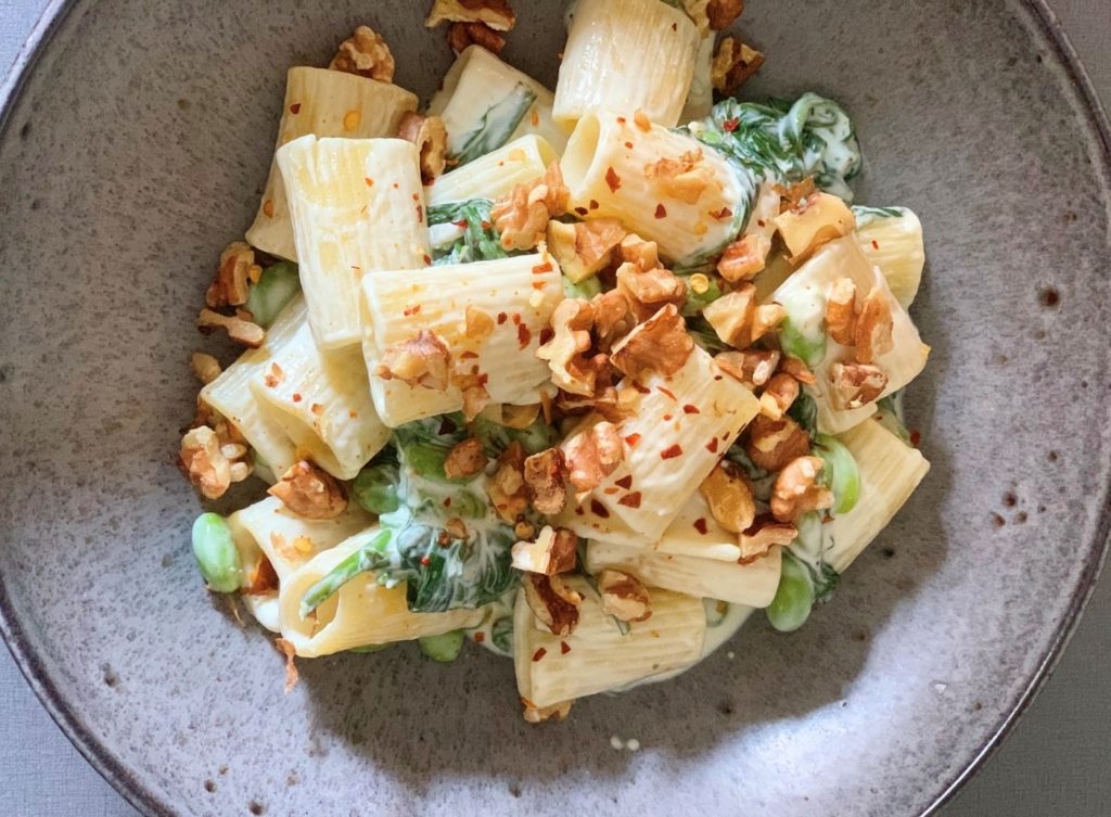 Pasta med citron och sojabönor